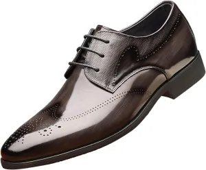 Men's Casual Dress Shoes Fashion Men's Breathable Comfortable Business Lace Up Work Leisure Solid Color Leather