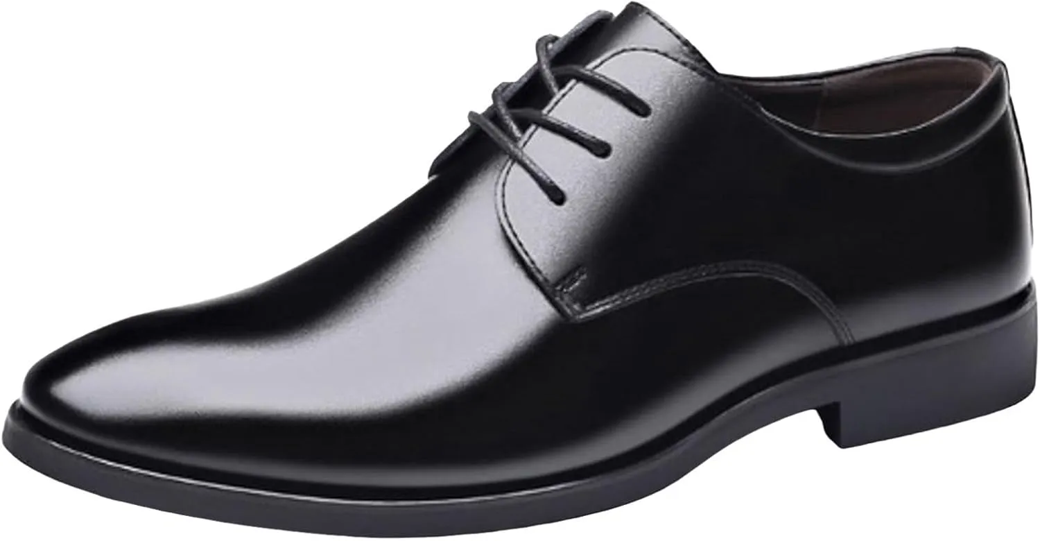 Men's Casual Dress Shoes Men's Comfortable and Stylish Business Banquet Pointed Toe Casual Leather Shoes