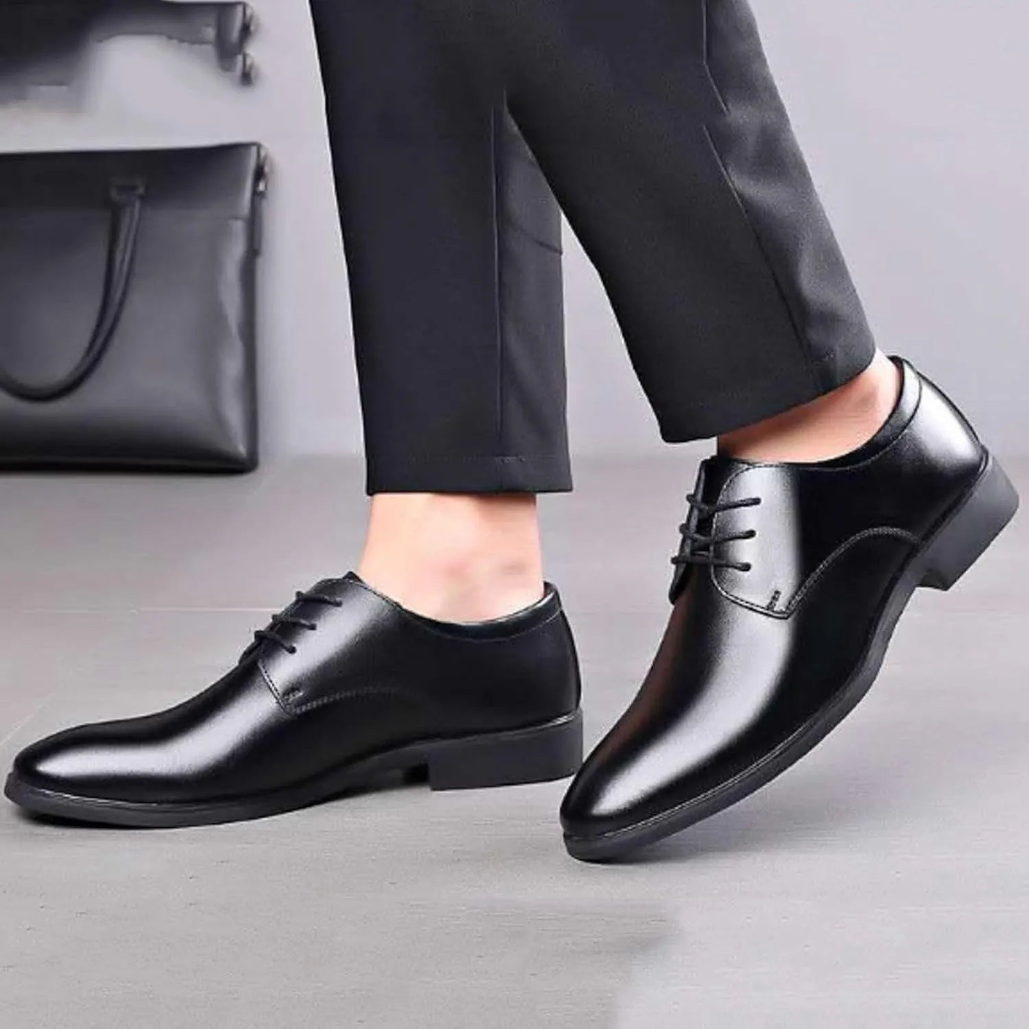 Men's Casual Dress Shoes Men's Comfortable and Stylish Business Banquet Pointed Toe Casual Leather Shoes