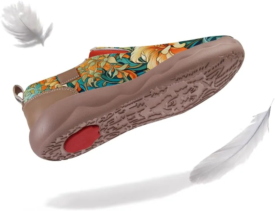 Men's Casual Shoes Art Painted Sneakers Slip On Round Toe Loafers Lightweight Comfort Fashion Travel Shoes Classical Floral Pattern