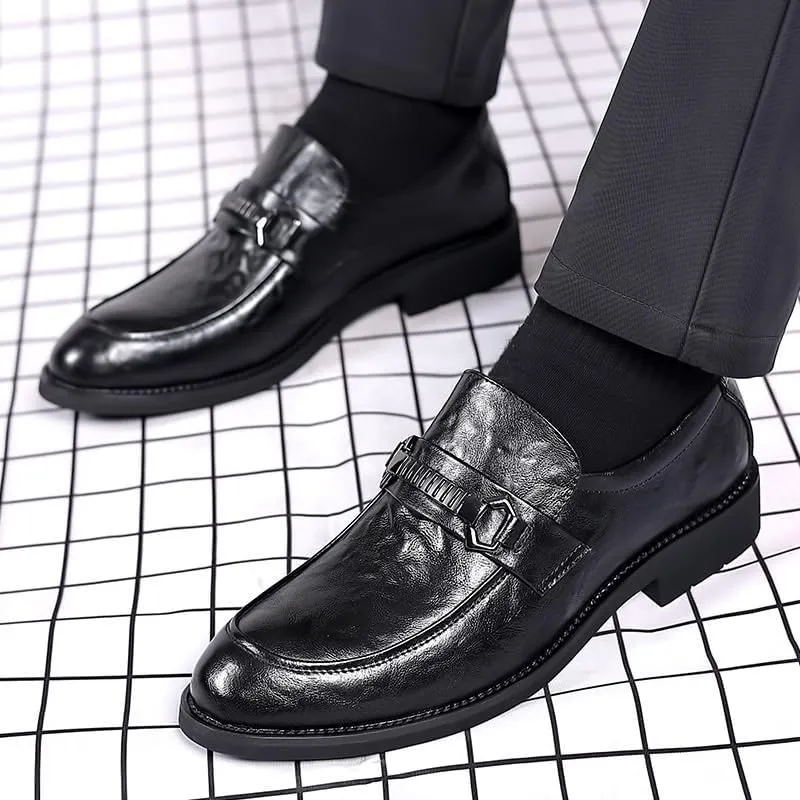 Men’s Comfortable Dress Shoes Mens Non-Slip Breathable Leather Brogue Shoes Classic Office Derby Shoes(10)