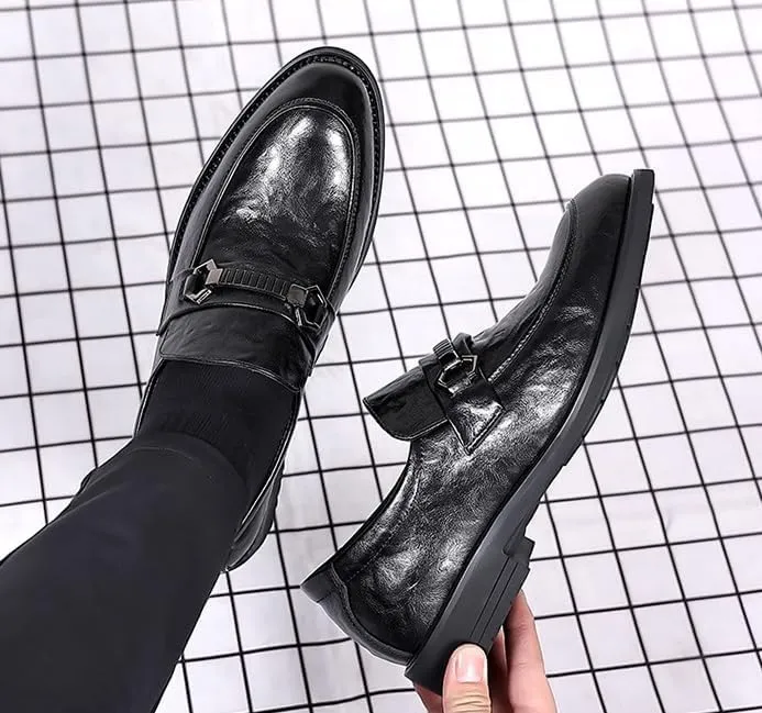 Men’s Comfortable Dress Shoes Mens Non-Slip Breathable Leather Brogue Shoes Classic Office Derby Shoes(10)