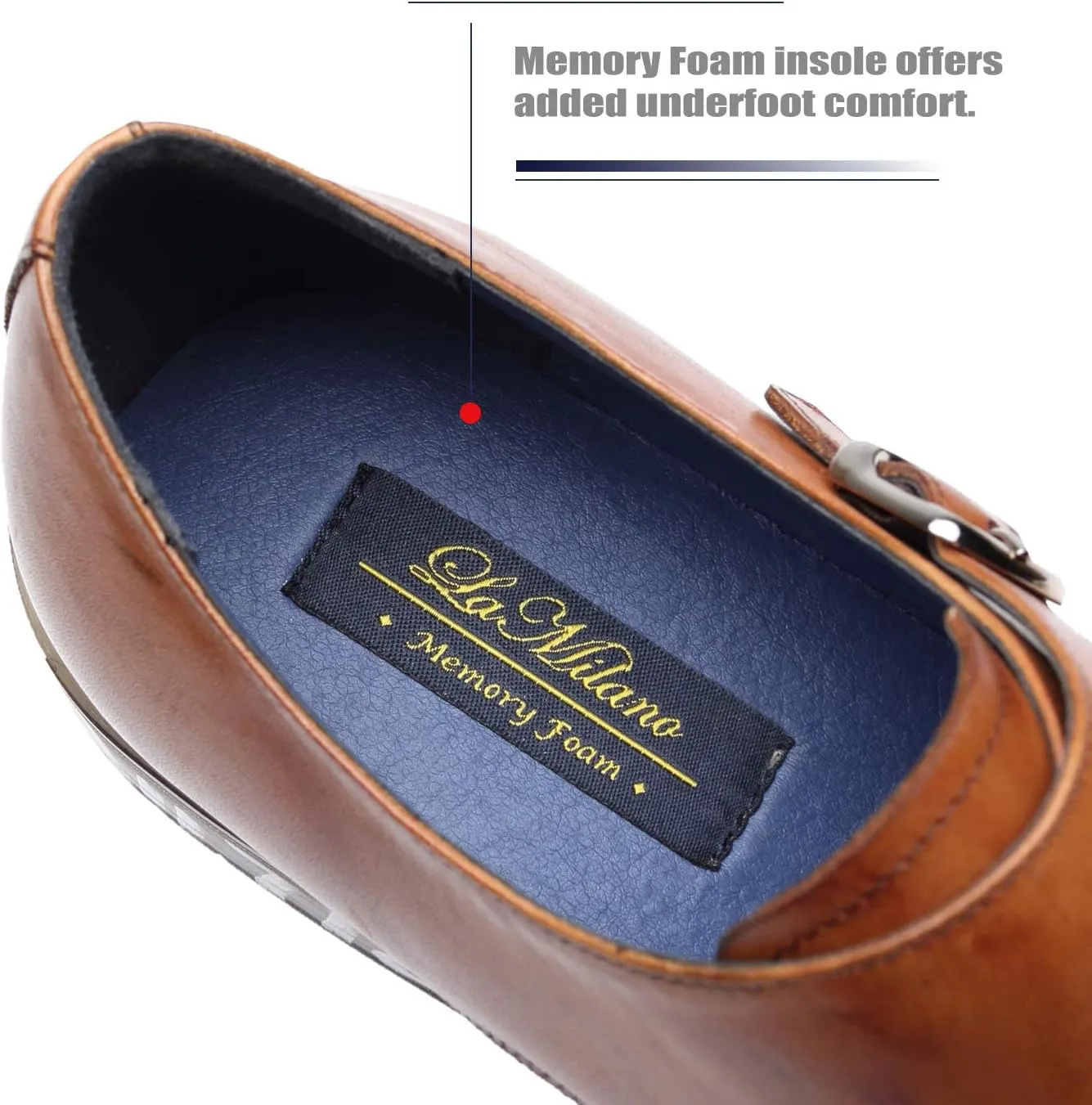 Mens Double Monk Strap Slip on Loafer Cap Toe Leather Oxford Formal Business Casual Comfortable Dress Shoes for Men