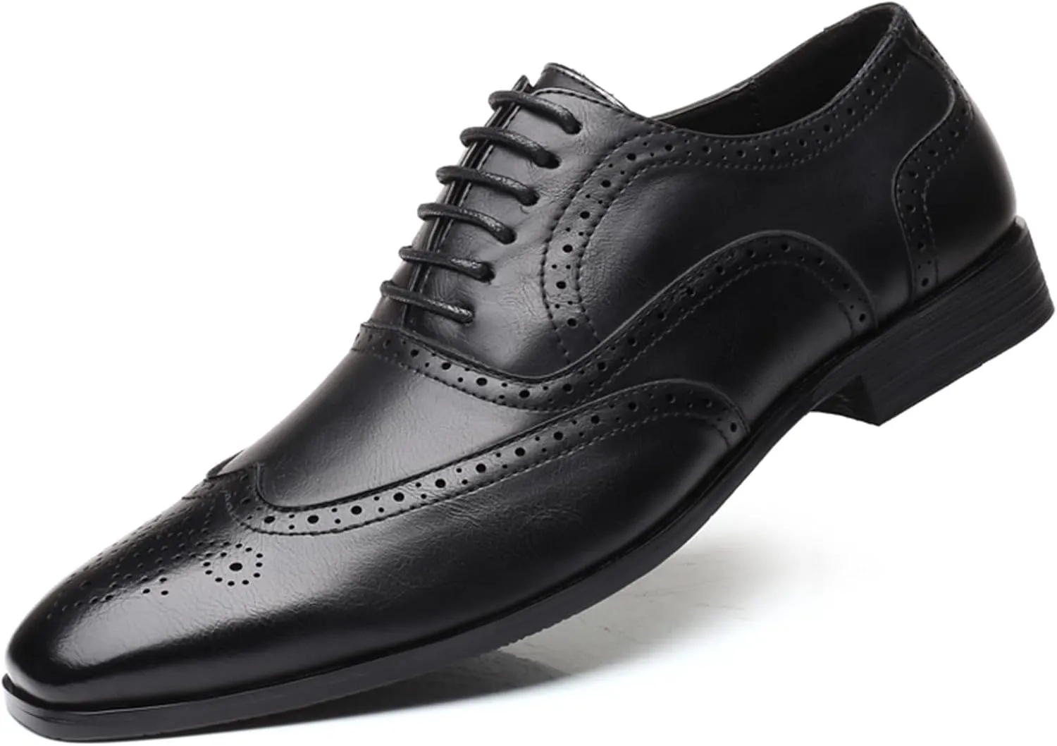 Men's Dress Shoes Leather Formal Business Oxford Derby Shoes Brogue Wingtip Retro Dress Shoes for Men