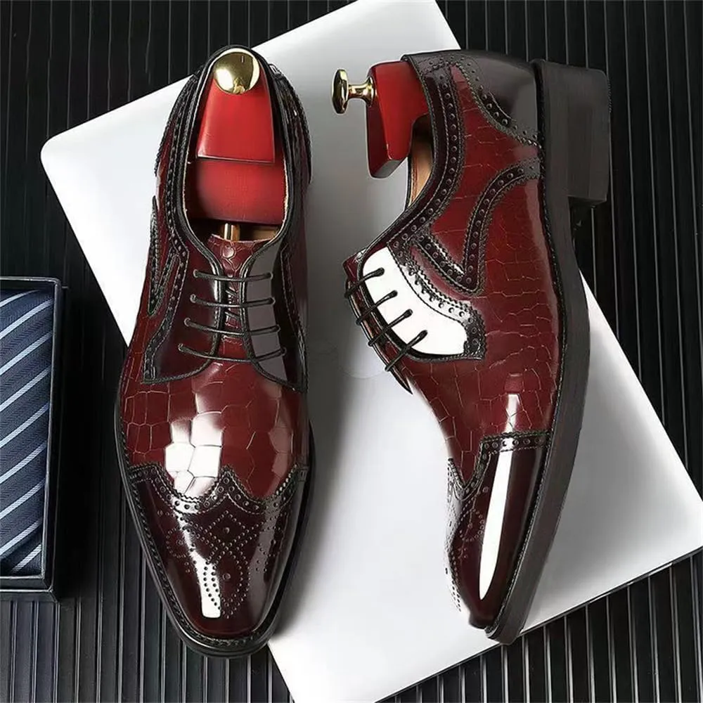 Men's Dress Shoes Oxford Shoes Wingtip Lace up Classic Brogue Formal Business Derby Shoes for Men
