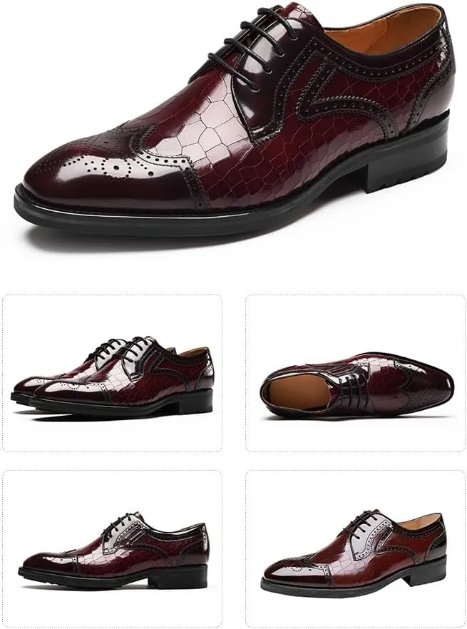 Men's Dress Shoes Oxford Shoes Wingtip Lace up Classic Brogue Formal Business Derby Shoes for Men