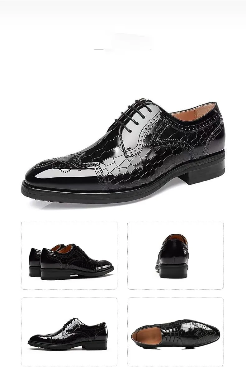 Men's Dress Shoes Oxford Shoes Wingtip Lace up Classic Brogue Formal Business Derby Shoes for Men