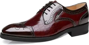 Men's Dress Shoes Oxford Shoes Wingtip Lace up Classic Brogue Formal Business Derby Shoes for Men