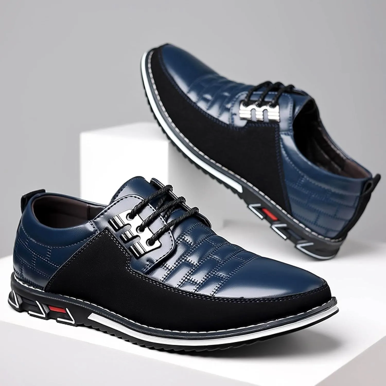 Men's Dress Sneakers Men's Casual Dress Shoes Fashionable Men's Breathable and Comfortable Business Casual Solid