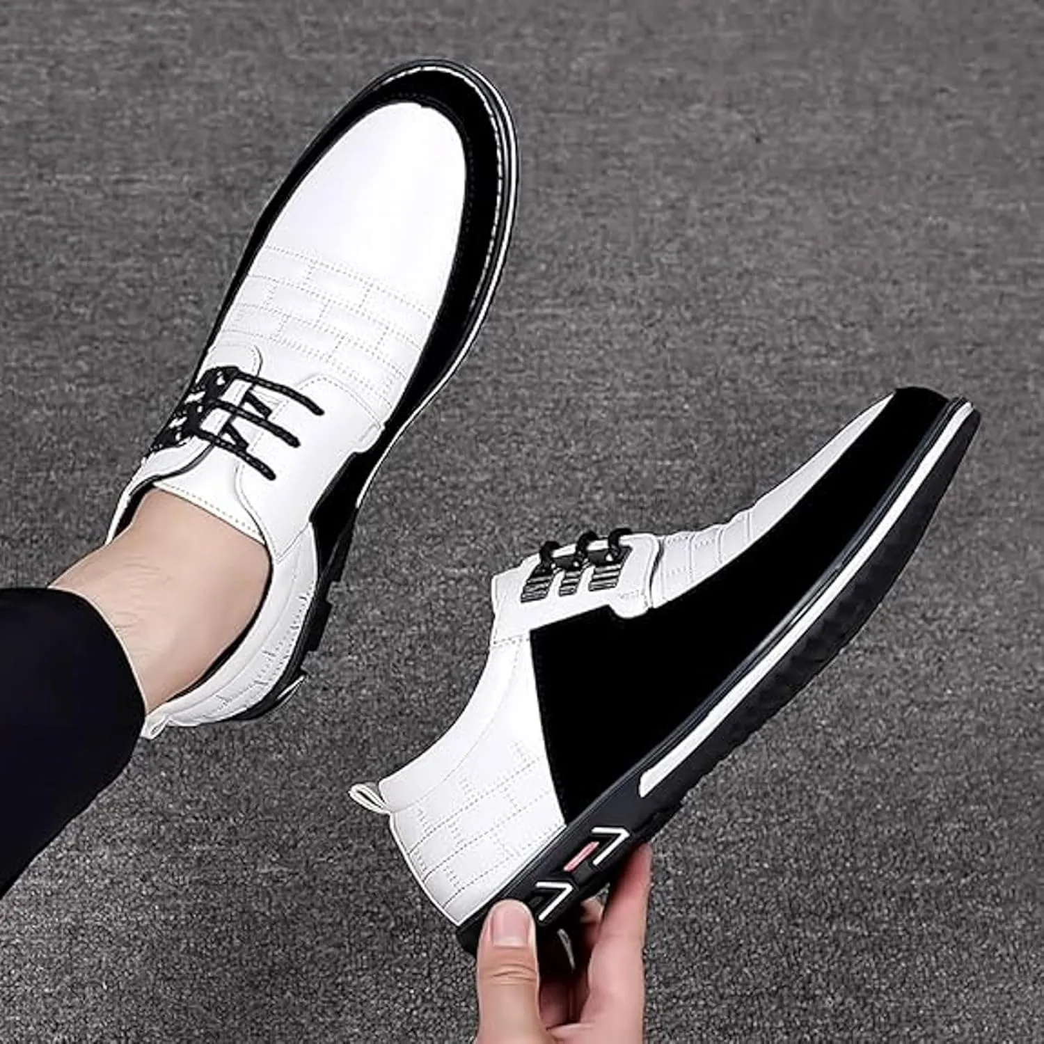 Men's Dress Sneakers Men's Casual Dress Shoes Fashionable Men's Breathable and Comfortable Business Casual Solid