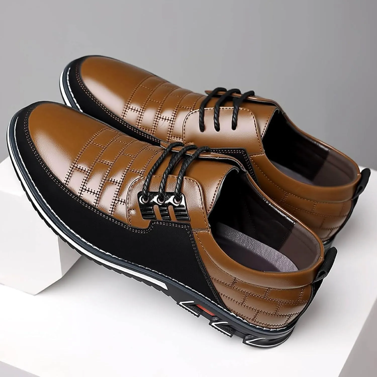 Men's Dress Sneakers Men's Casual Dress Shoes Fashionable Men's Breathable and Comfortable Business Casual Solid