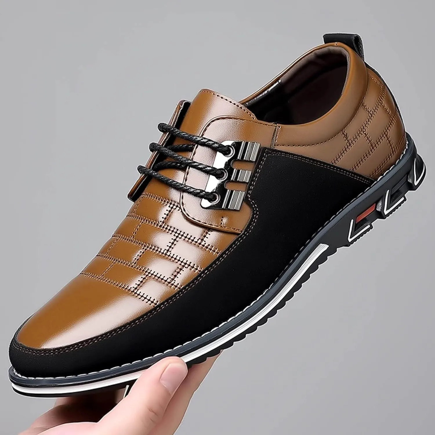 Men's Dress Sneakers Men's Casual Dress Shoes Fashionable Men's Breathable and Comfortable Business Casual Solid