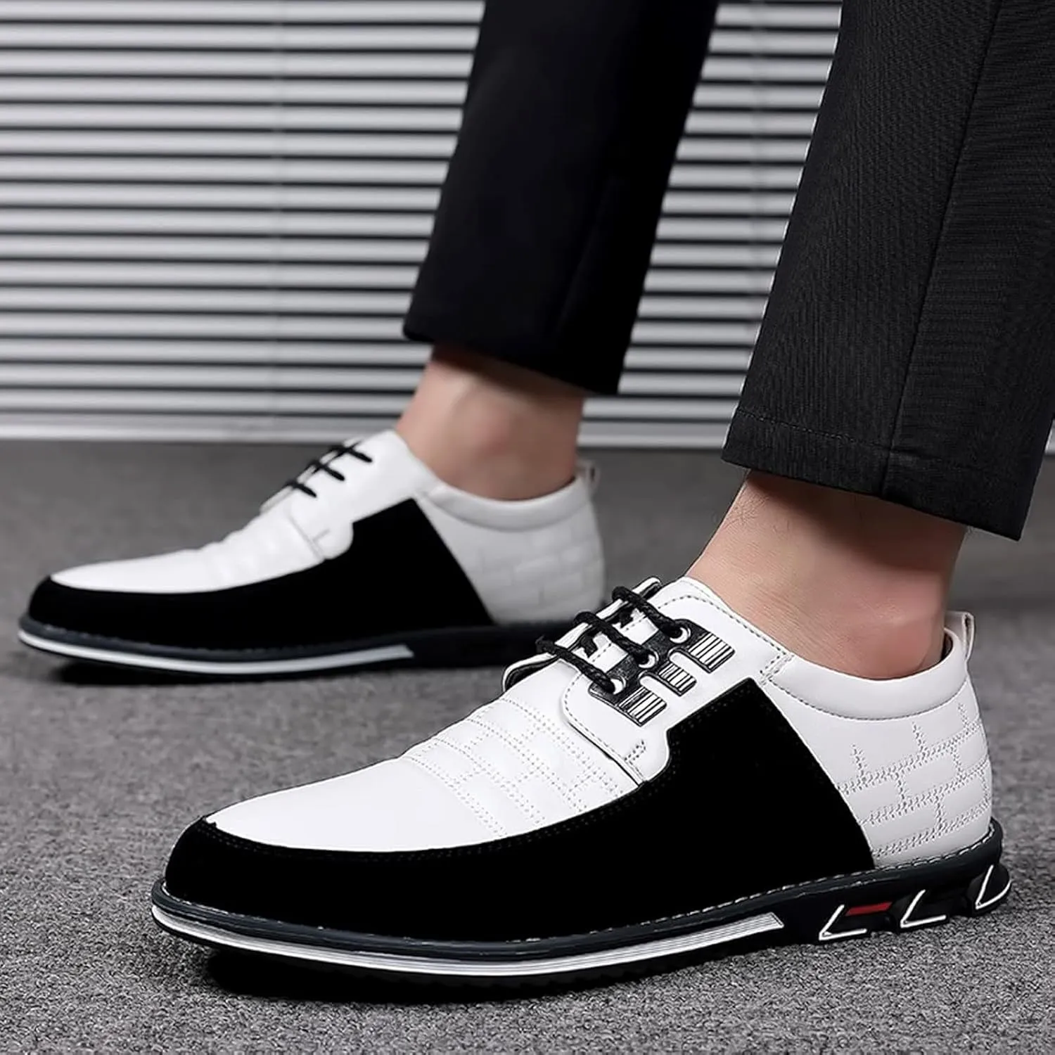 Men's Dress Sneakers Men's Casual Dress Shoes Fashionable Men's Breathable and Comfortable Business Casual Solid