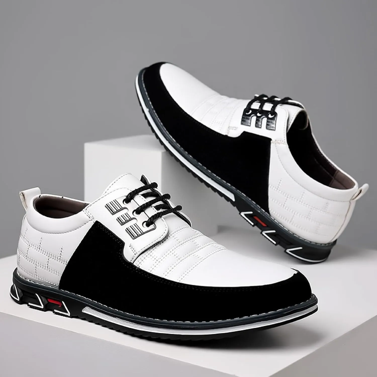 Men's Dress Sneakers Men's Casual Dress Shoes Fashionable Men's Breathable and Comfortable Business Casual Solid