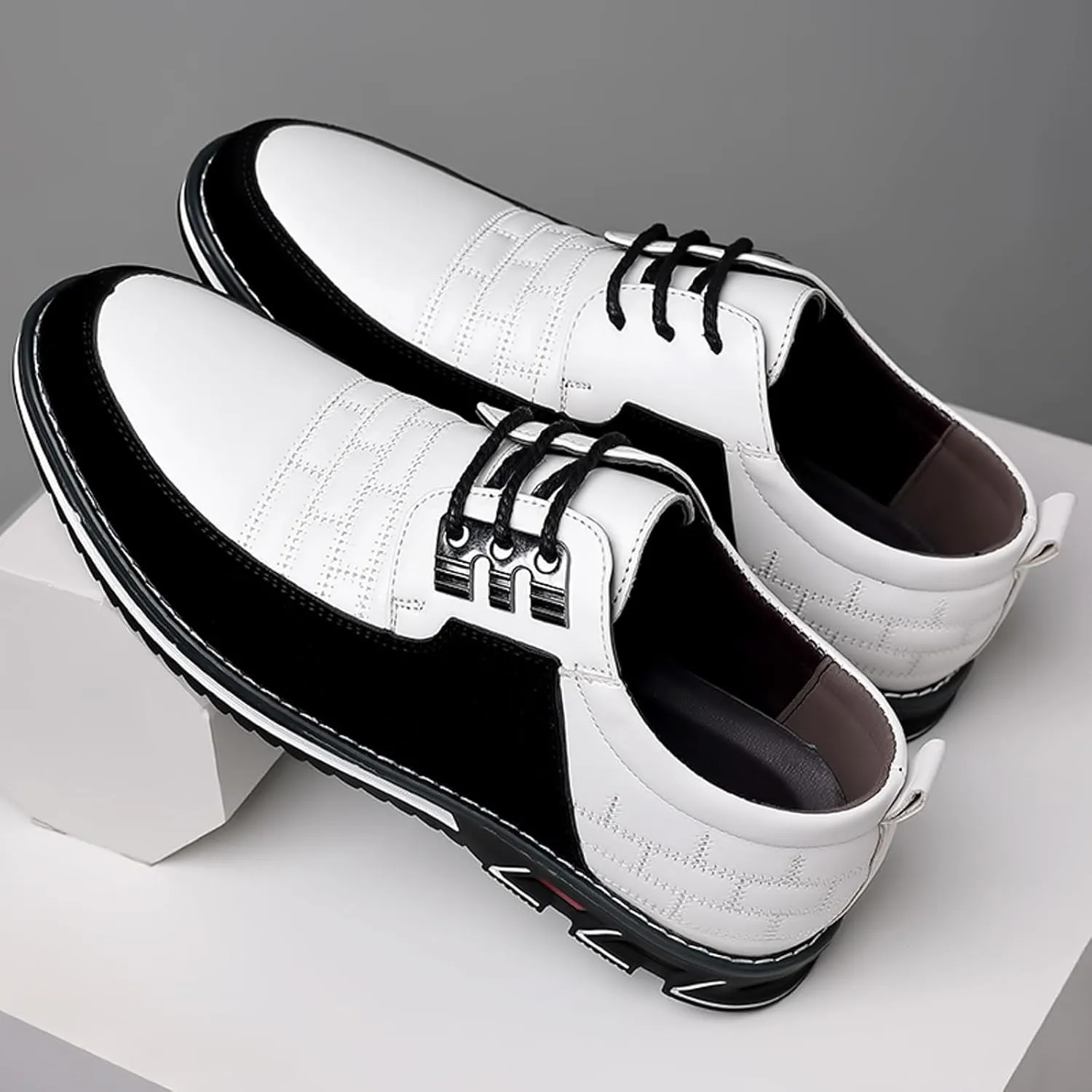 Men's Dress Sneakers Men's Casual Dress Shoes Fashionable Men's Breathable and Comfortable Business Casual Solid