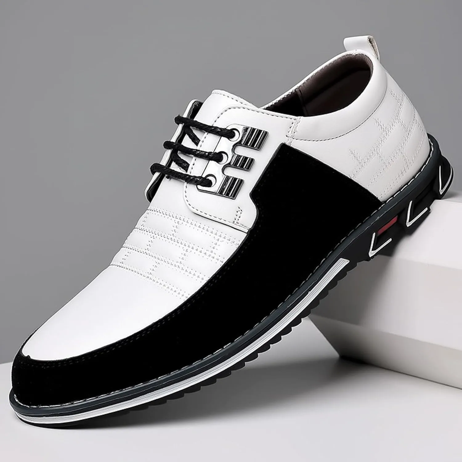 Men's Dress Sneakers Men's Casual Dress Shoes Fashionable Men's Breathable and Comfortable Business Casual Solid