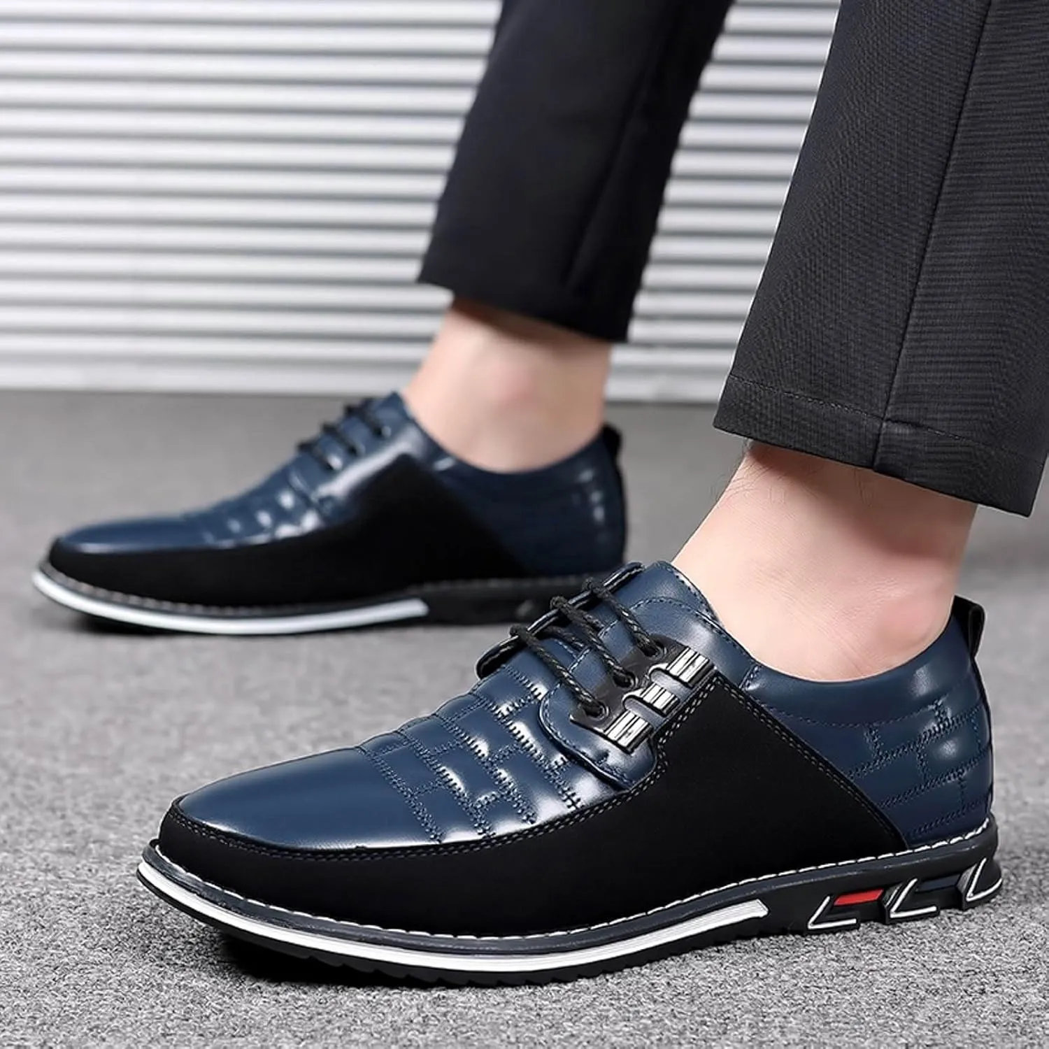 Men's Formal Derby Shoes Comfortable Business Oxfords Shoes Casual Solid Color Leather Shoes Cowhide Shoes