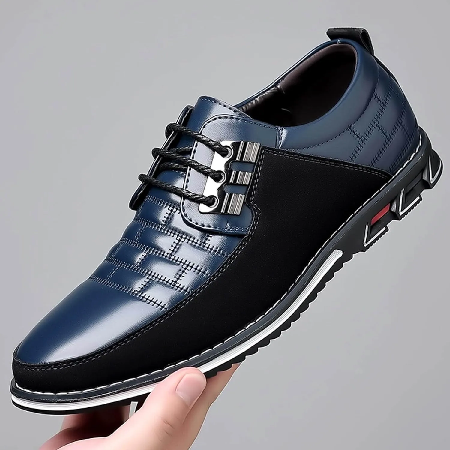Men's Formal Derby Shoes Comfortable Business Oxfords Shoes Casual Solid Color Leather Shoes Cowhide Shoes