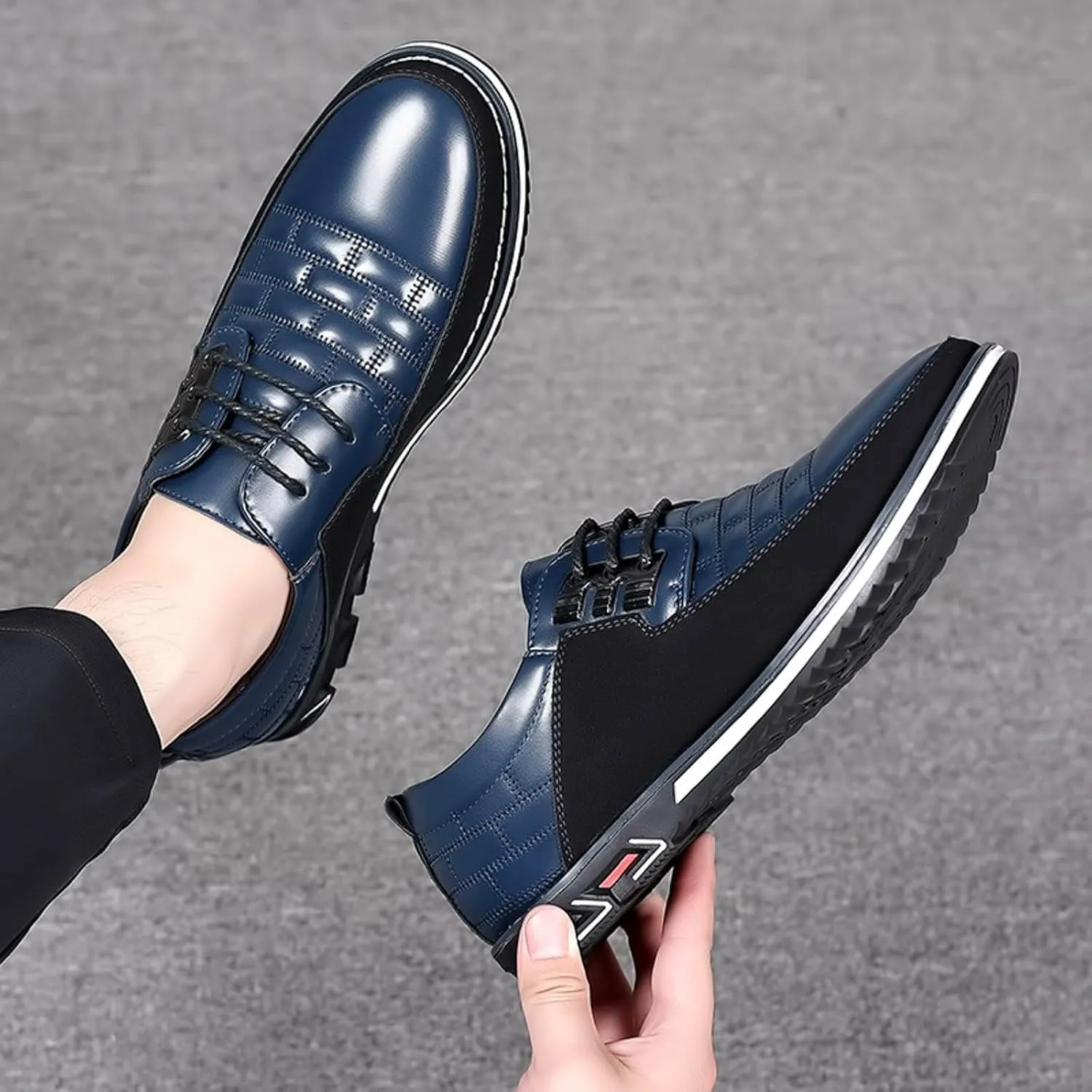 Men's Formal Derby Shoes Comfortable Business Oxfords Shoes Casual Solid Color Leather Shoes Cowhide Shoes
