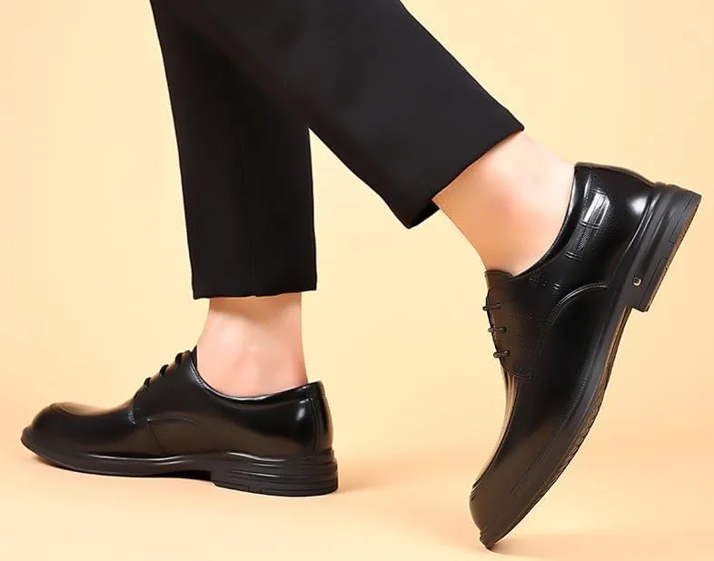 Men's Genuine Leather Dress Shoes Comfortable Lace-up Oxfords Business Casual Formal Tuxedo Shoes