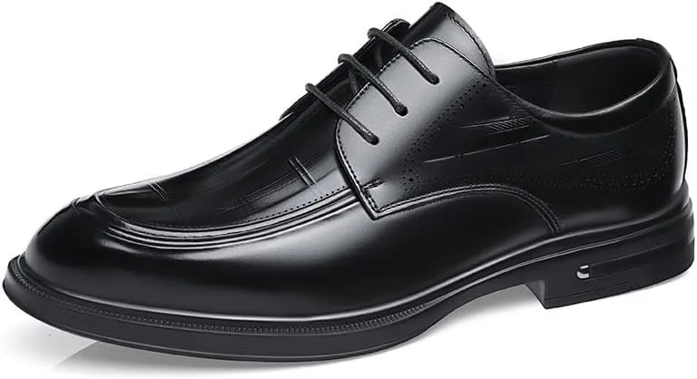Men's Genuine Leather Dress Shoes Comfortable Lace-up Oxfords Business Casual Formal Tuxedo Shoes