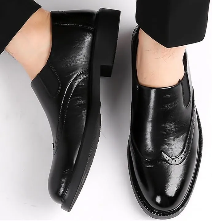 Men's Oxford Shoes Mens Casual Slip-On Loafers Genuine Leather Comfortable Business Dress Shoes