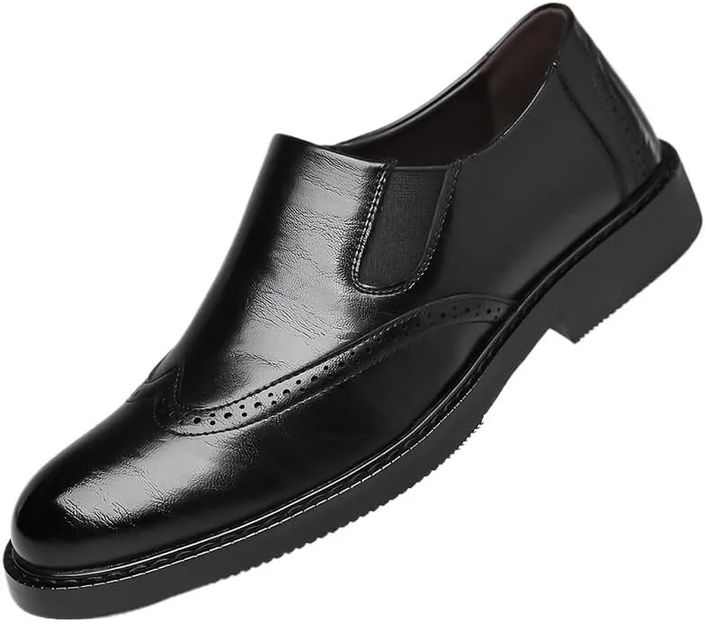 Men's Oxford Shoes Mens Casual Slip-On Loafers Genuine Leather Comfortable Business Dress Shoes