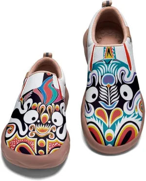 Men's Shoes Slip Ons Walking Loafers Lightweight Comfortable Art Painted Travel Sneaker Horse Spoon Face Chinese Style