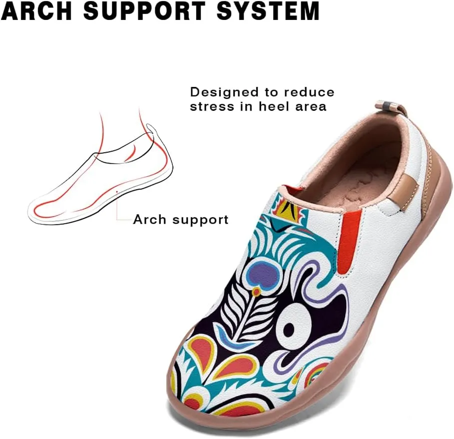 Men's Shoes Slip Ons Walking Loafers Lightweight Comfortable Art Painted Travel Sneaker Horse Spoon Face Chinese Style