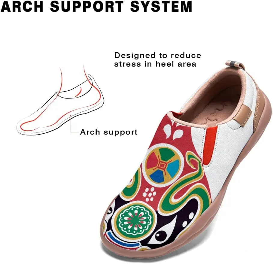 Men's Shoes Slip Ons Walking Loafers Lightweight Comfortable Art Painted Travel Sneaker Horse Spoon Face Chinese Style
