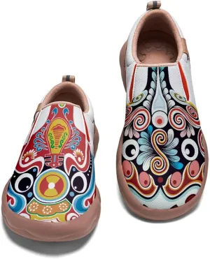 Men's Shoes Slip Ons Walking Loafers Lightweight Comfortable Art Painted Travel Sneaker Horse Spoon Face Chinese Style