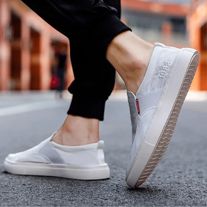 Men's Slip-On Canvas Sneakers - Comfortable Casual Loafers for Everyday Wear, Breathable Lightweight Design, Perfect for Walking & Daily Use
