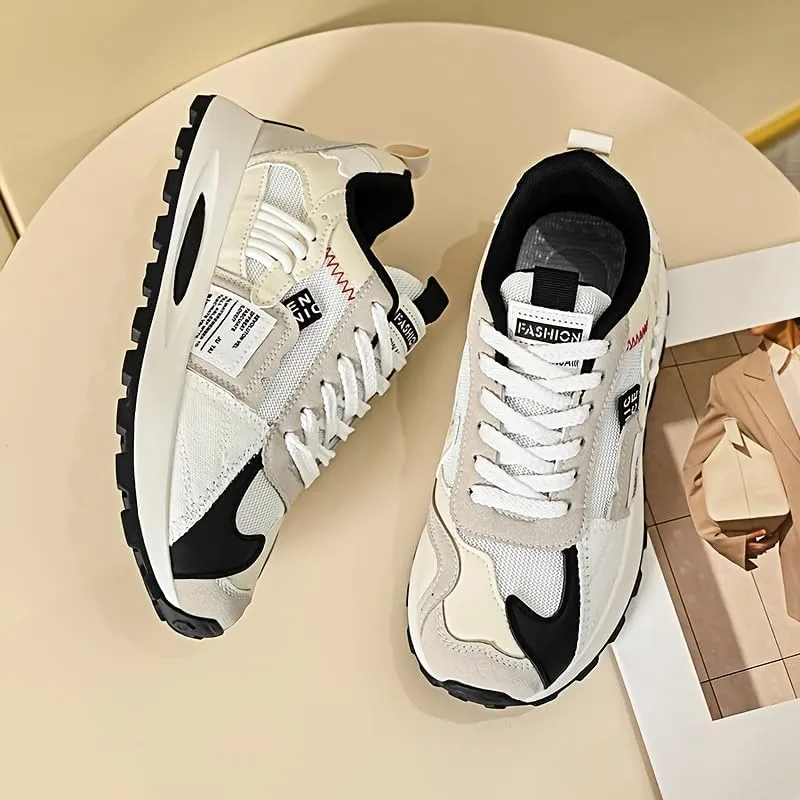 Men's Sports Casual Shoes, Comfortable Outdoor Running Shoes, Thick Sole Breathable Creative Color