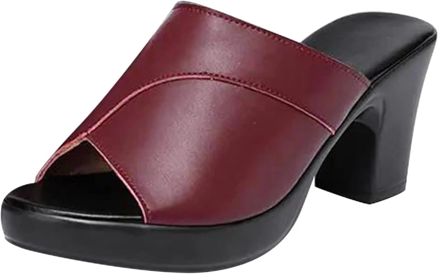 Open Toe Ankle Strap Chunky Heel Sandals Heels Wedge Summer Mouth Fish Flip-Flop Slippers Sandals Women
