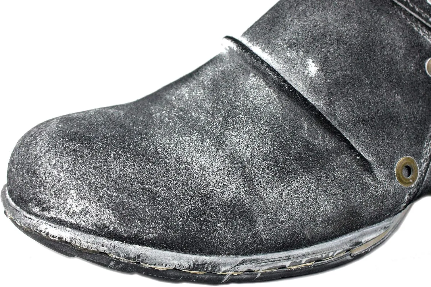OSSTONE Moto Boots for Men Designer Fashion Zipper-up Leather Chukka Western Boots Casual Shoes OS-5008-1-HHH-R