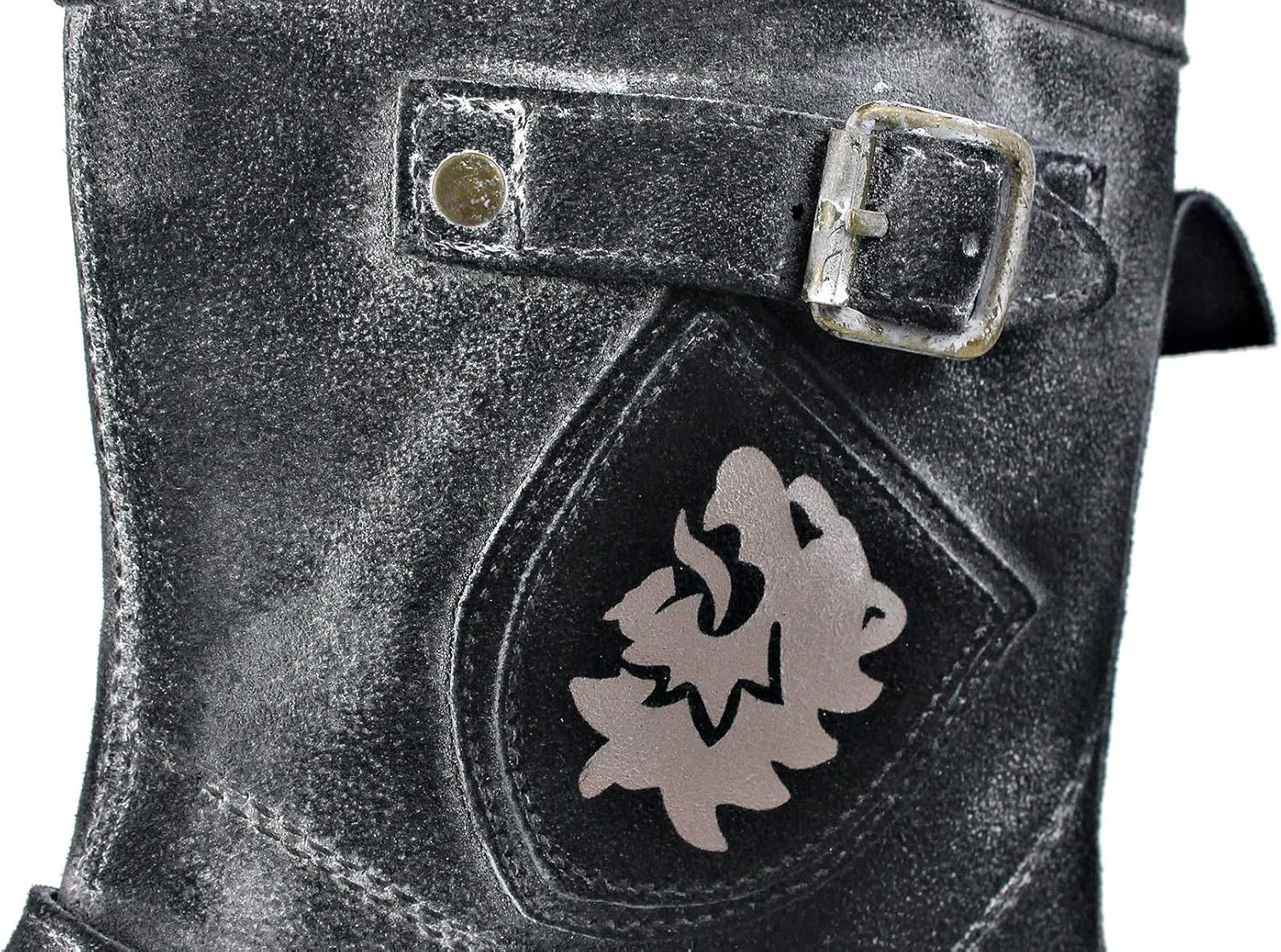 OSSTONE Moto Boots for Men Designer Fashion Zipper-up Leather Chukka Western Boots Casual Shoes OS-5008-1-HHH-R