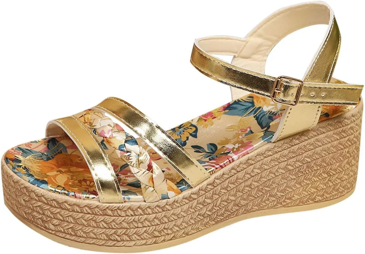 Platform Heels for Women Lightweight Chunky Open Toe Stylish Wedge Sandals Cute Ankle Strap Comfortable High Heels