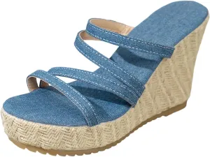 Platform Sandals for Women Dressy Espadrille Shoes Womens Wedge Sandals Comfort Open Toe Strappy Flatform High Heels