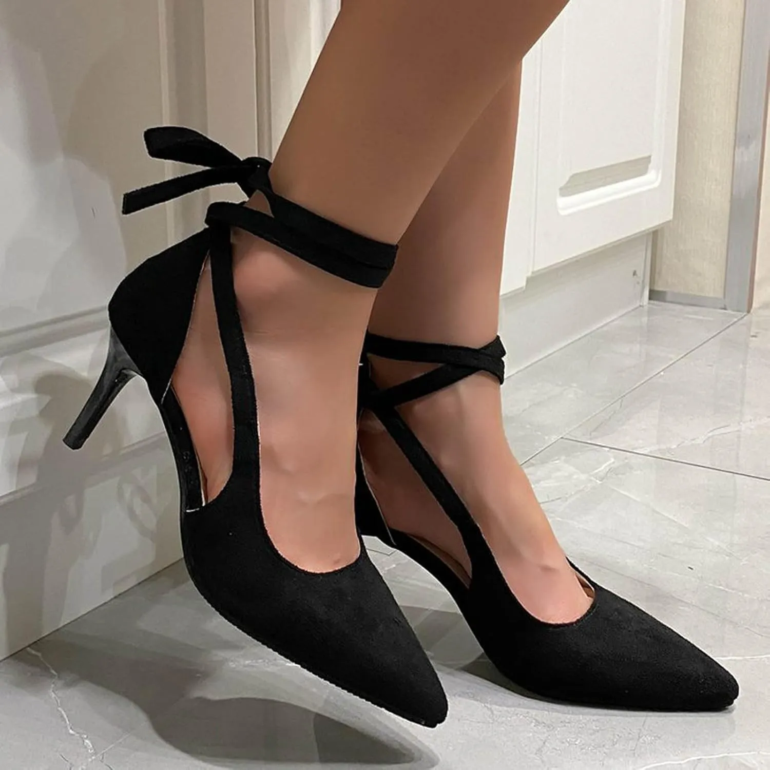 Platform Strappy Heel Sandals Open Toe Sandals Solid Color Versatile Cool High Heels