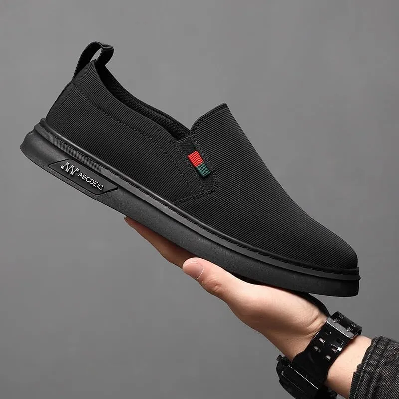 Premium Men's Casual Loafers for Summer Everyday Wear - Breathable Canvas Slip-On Moccasins with Flexible Rubber Sole