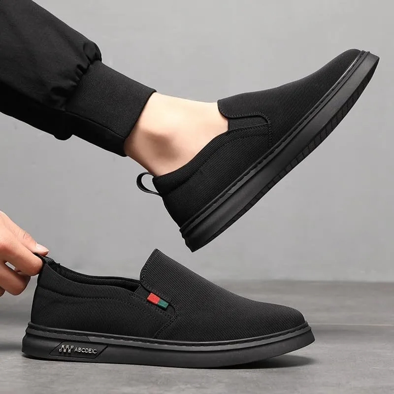 Premium Men's Casual Loafers for Summer Everyday Wear - Breathable Canvas Slip-On Moccasins with Flexible Rubber Sole