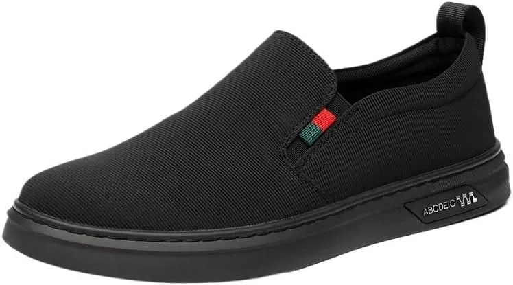 Premium Men's Casual Loafers for Summer Everyday Wear - Breathable Canvas Slip-On Moccasins with Flexible Rubber Sole