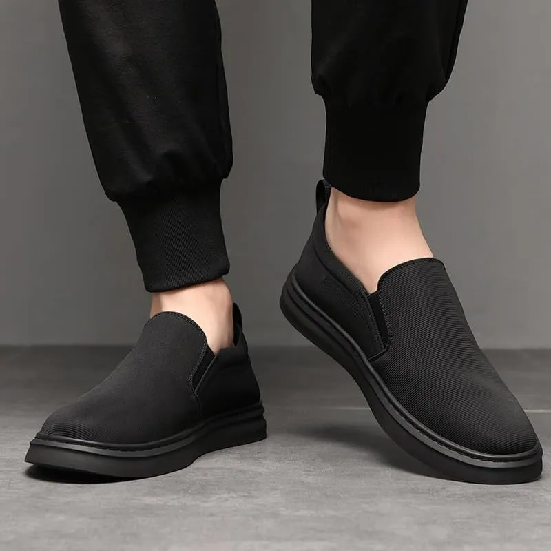 Premium Men's Casual Loafers for Summer Everyday Wear - Breathable Canvas Slip-On Moccasins with Flexible Rubber Sole