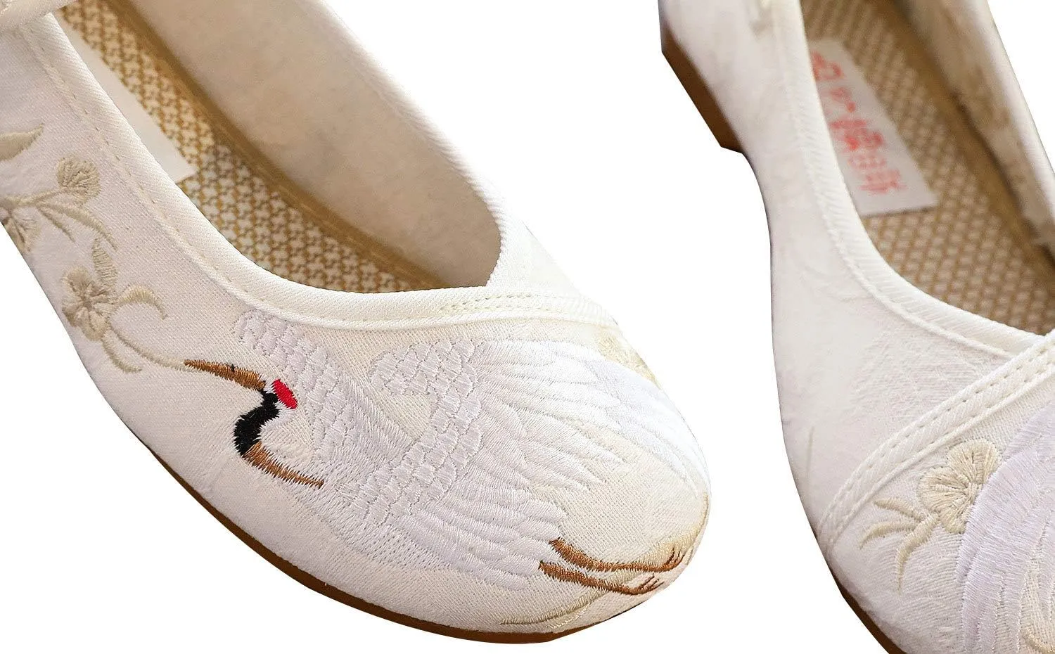 SAILING LU Embroidered Shoes for Women - Comfort Loafers Black Casual Round Toe Ballet Flats Shoes
