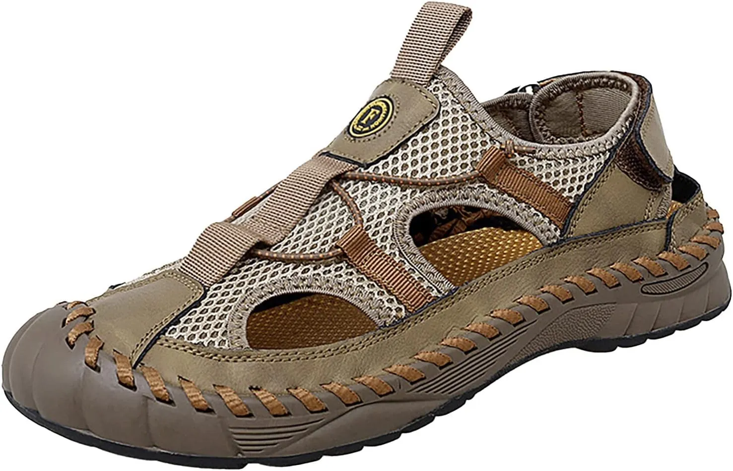 Sandals For Men New Summer Hollow Out Leather Slippers Casual Sandals Soft Soled Beach Shoes Mens Shoes