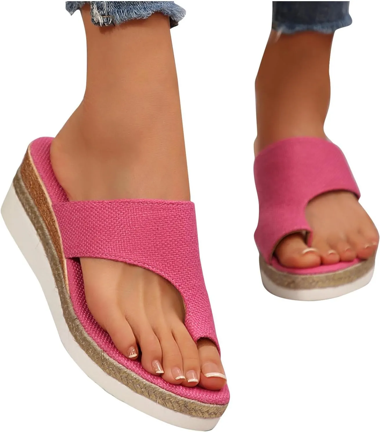 Sandals For Women 2025 Beach,Womens Sandals Comfort Dressy Toe Ring Slide Sandals Outdoor Beach Travel Platform Shoes