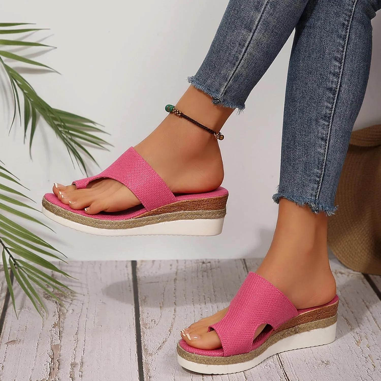 Sandals For Women 2025 Beach,Womens Sandals Comfort Dressy Toe Ring Slide Sandals Outdoor Beach Travel Platform Shoes