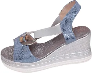 Sandals for Women Wedge Ankle Stretch Strap Open Toe Sandals Dressy Comfortable High Heeled Shoes
