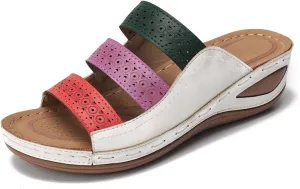 Sandals Women Thick Sole Soft Cushion Arch Support Breathable Leather Sandals Summer Home Outdoor Womens Sandals