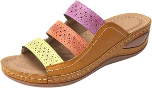 Sandals Women Thick Sole Soft Cushion Arch Support Breathable Leather Sandals Summer Home Outdoor Womens Sandals